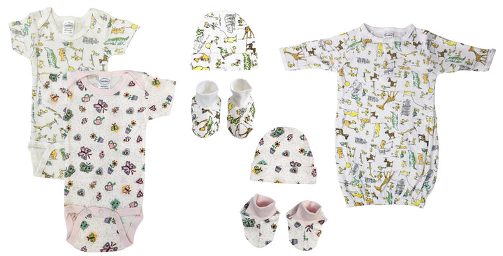 Newborn Baby Girl 7 Pc Layette Sets