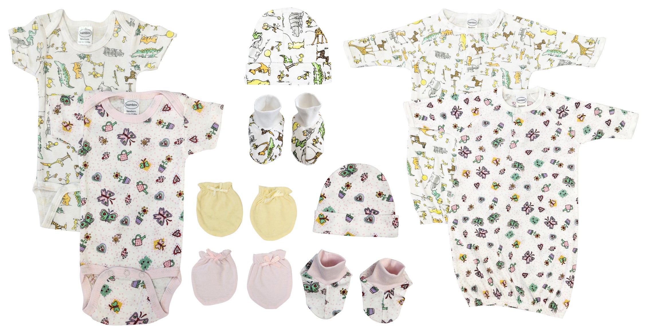 Newborn Baby Girl 10 Pc Layette Sets