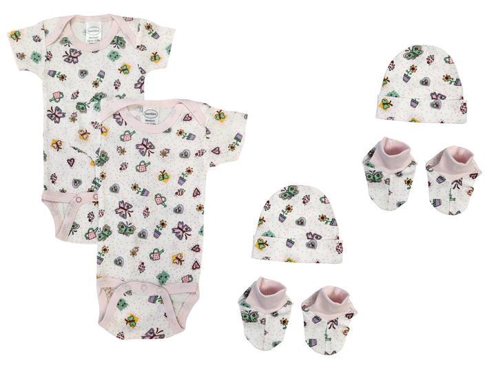 Newborn Baby Girl 6 Pc Layette Sets