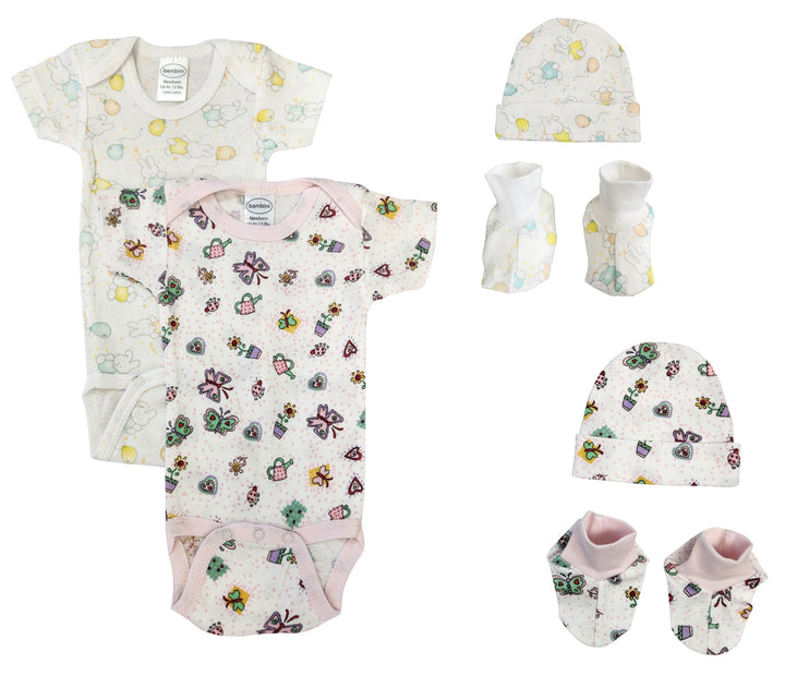 Newborn Baby Girl 6 Pc Layette Sets