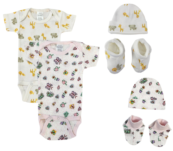 Newborn Baby Girl 6 Pc Layette Sets