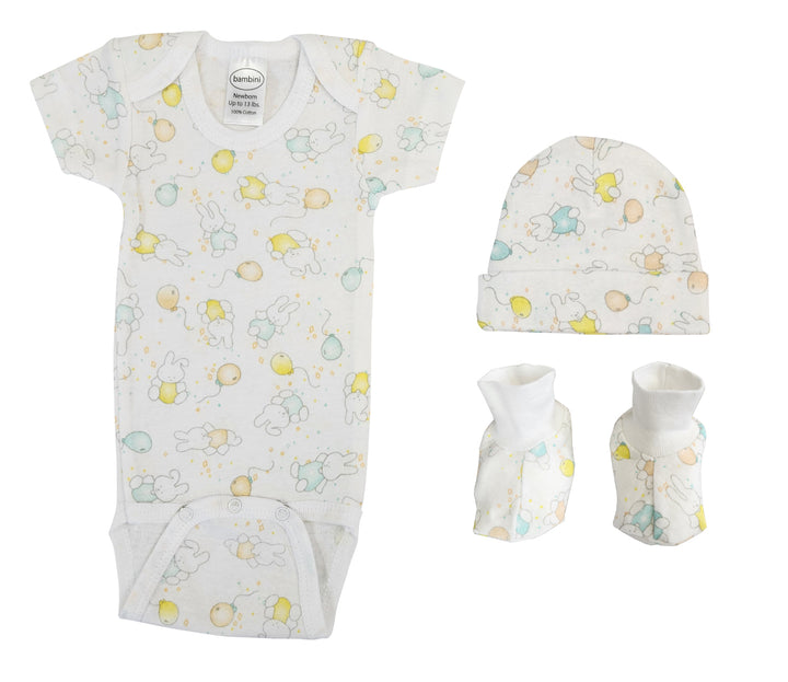 Unisex Newborn Baby 3 Pc Layette Sets