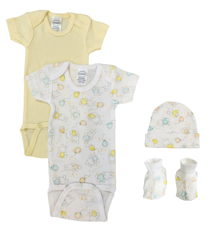 Unisex Newborn Baby 4 Pc Layette Sets