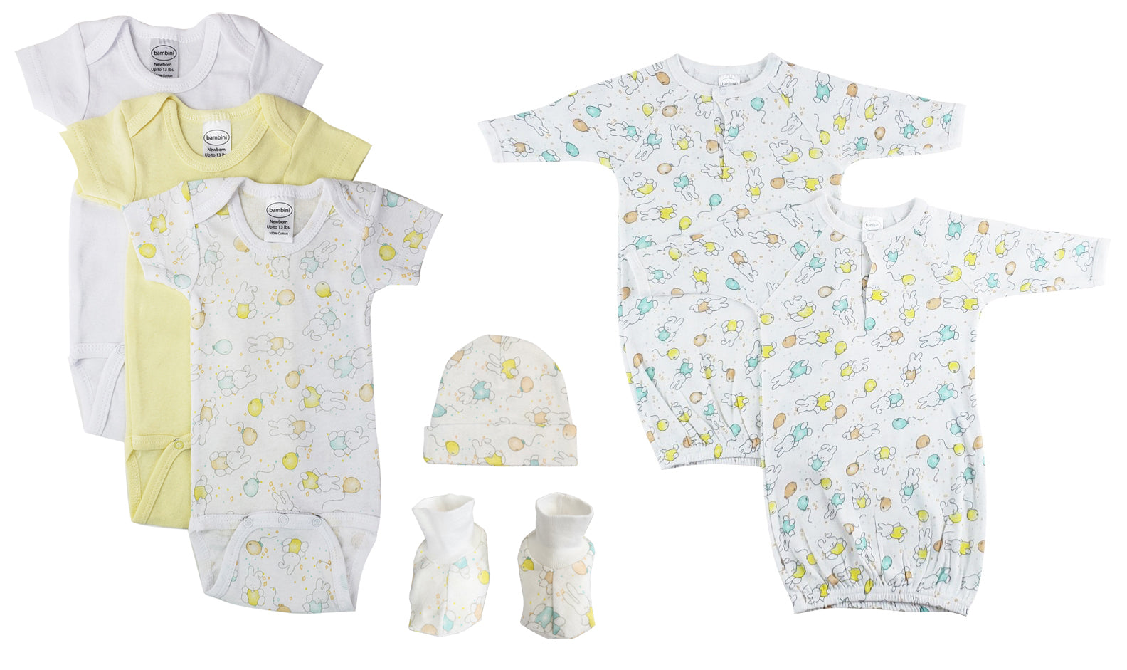 Unisex Newborn Baby 7 Pc Layette Sets