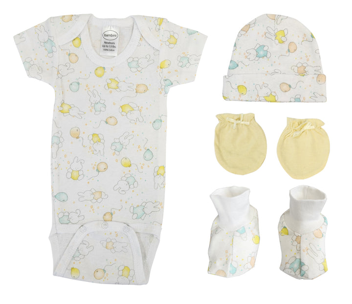 Unisex Newborn Baby 4 Pc Layette Sets