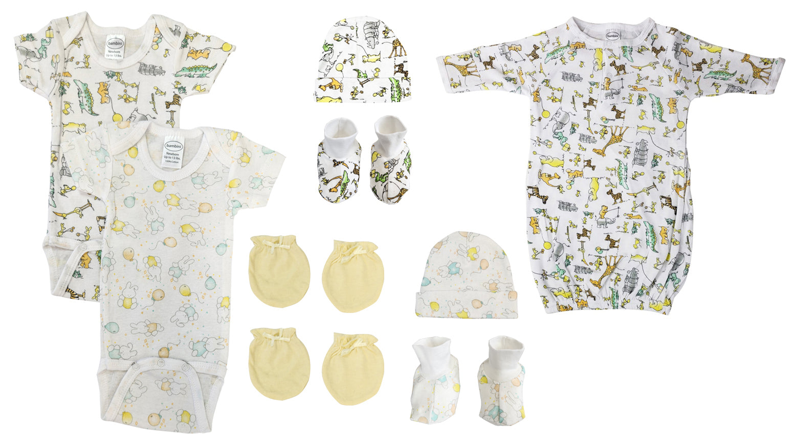 Unisex Newborn Baby 9 Pc Layette Sets