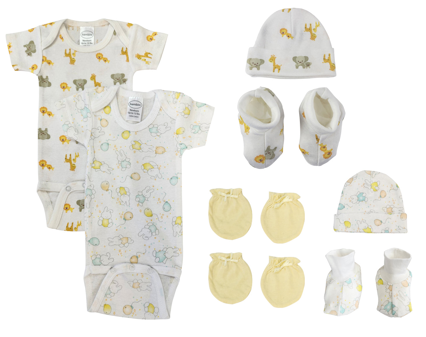 Unisex Newborn Baby 8 Pc Layette Sets