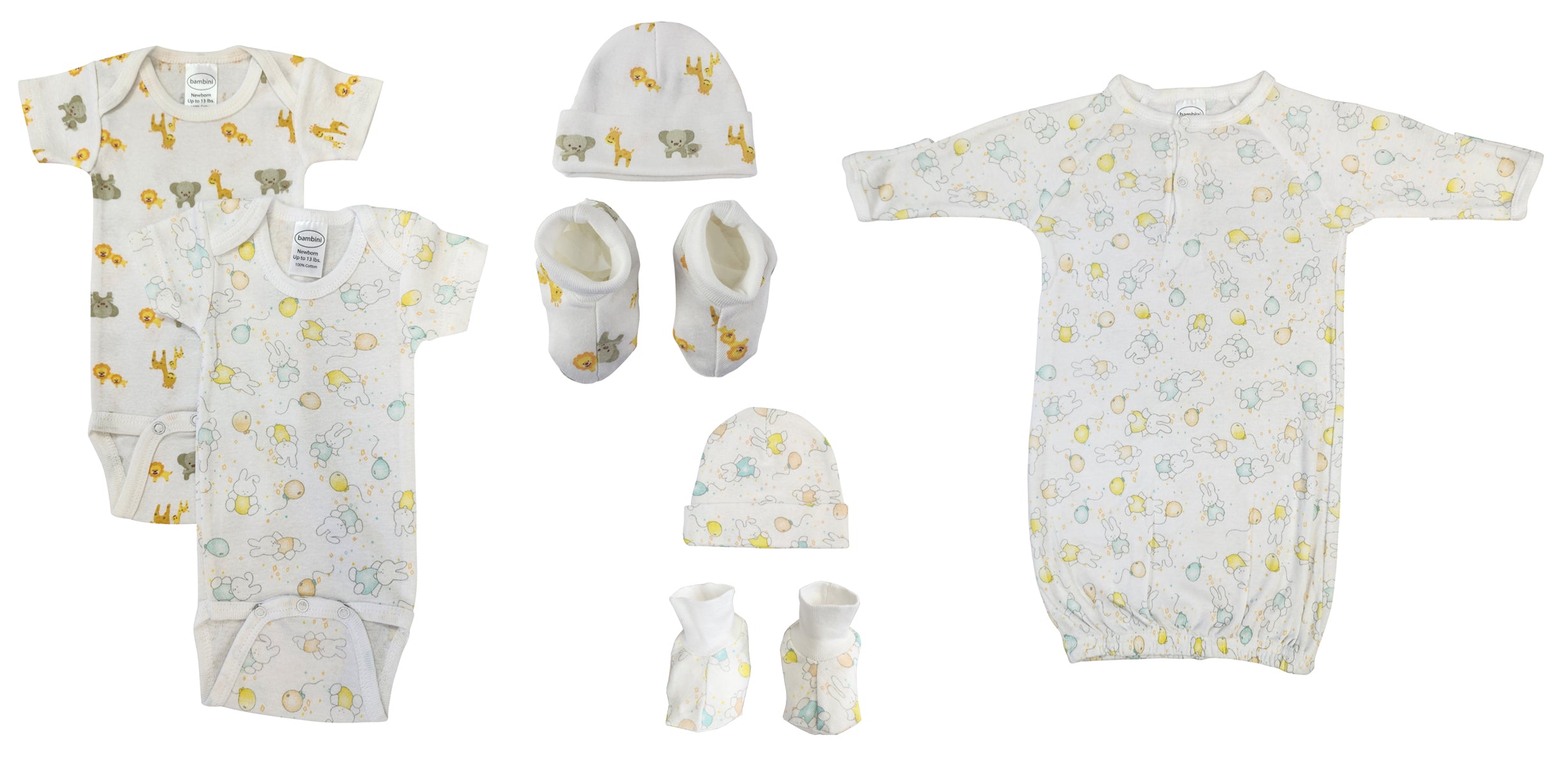 Unisex Newborn Baby 7 Pc Layette Sets