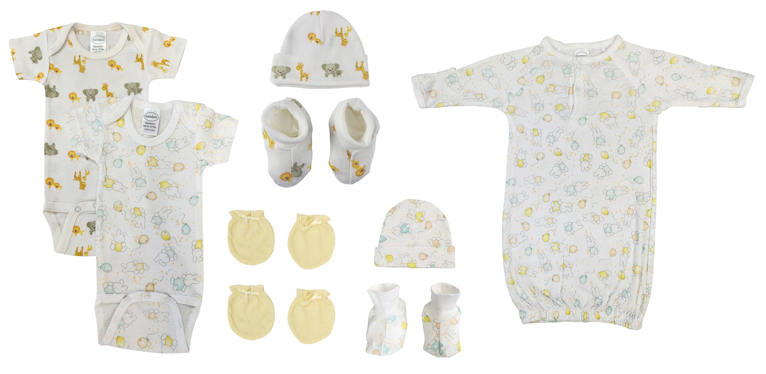 Unisex Newborn Baby 9 Pc Layette Sets