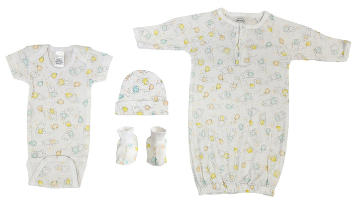 Unisex Newborn Baby 4 Pc Layette Sets