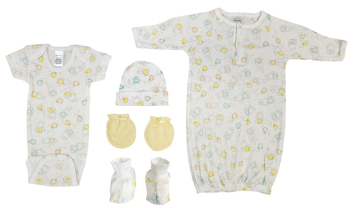 Unisex Newborn Baby 5 Pc Layette Sets