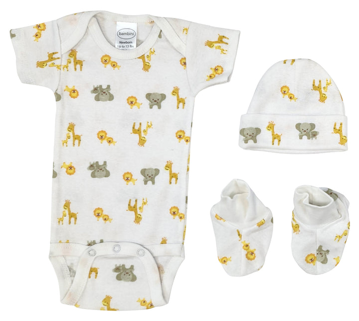 Unisex Newborn Baby 3 Pc Layette Sets