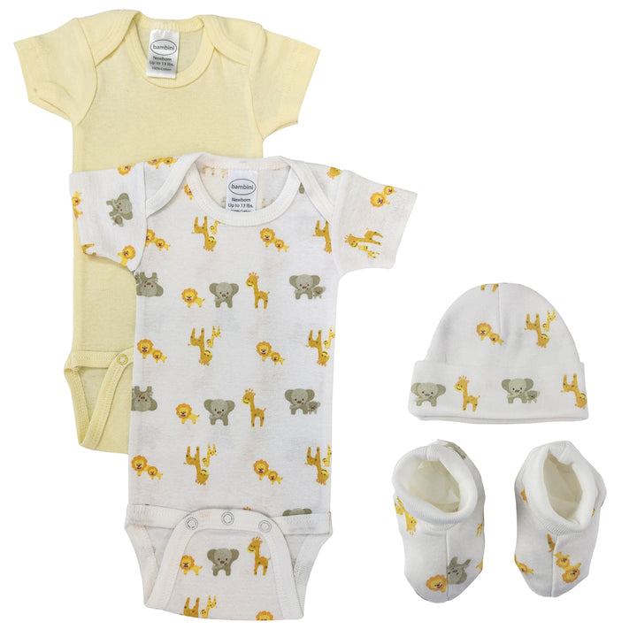 Unisex Newborn Baby 4 Pc Layette Sets