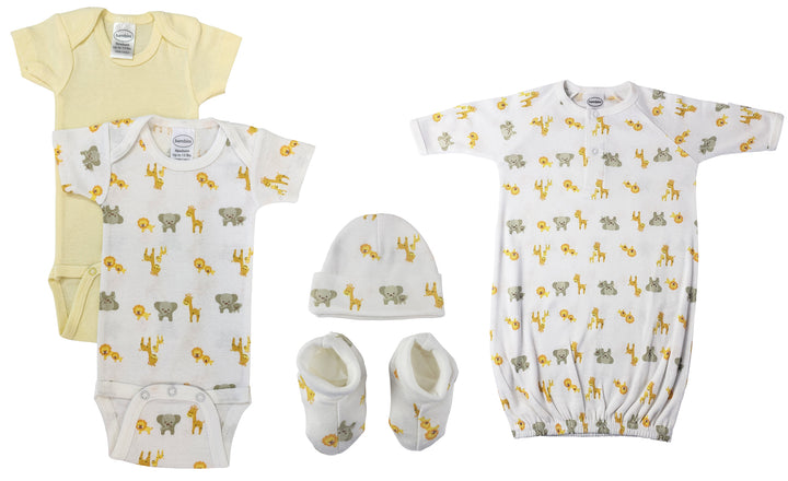 Unisex Newborn Baby 5 Pc Layette Sets