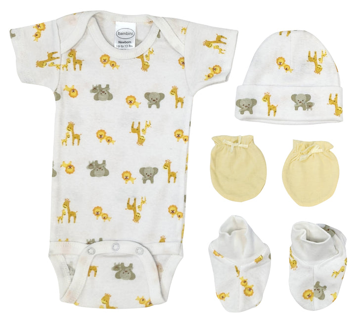 Unisex Newborn Baby 4 Pc Layette Sets