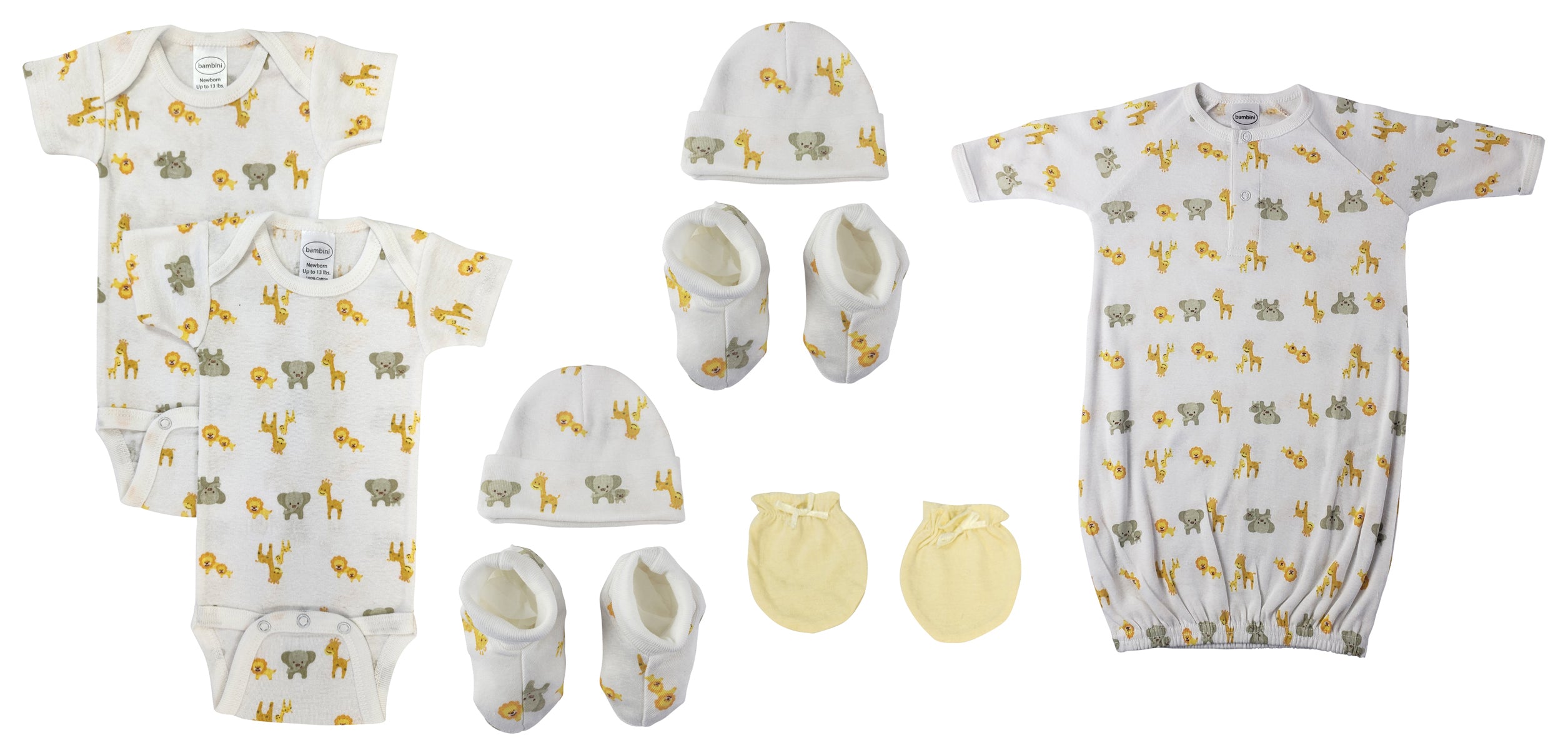 Unisex Newborn Baby 8 Pc Layette Sets