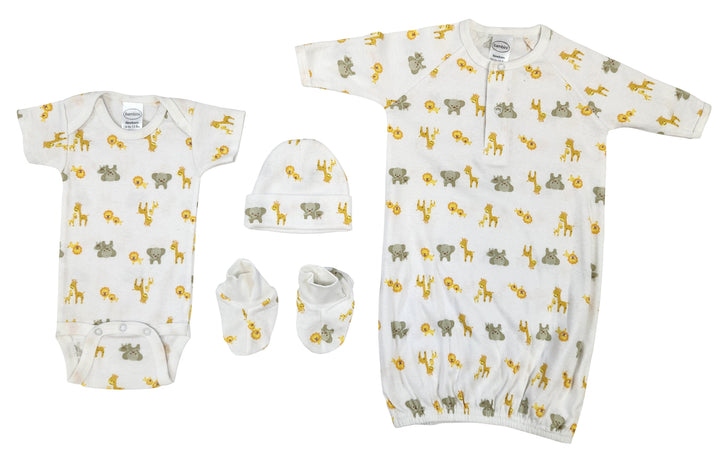 Unisex Newborn Baby 4 Pc Layette Sets