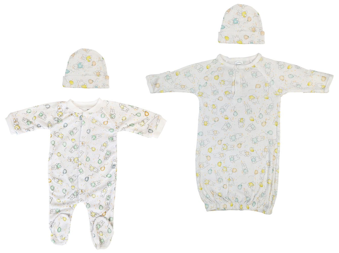 Unisex Closed-toe Sleep & Play with Caps (Pack of 4 )