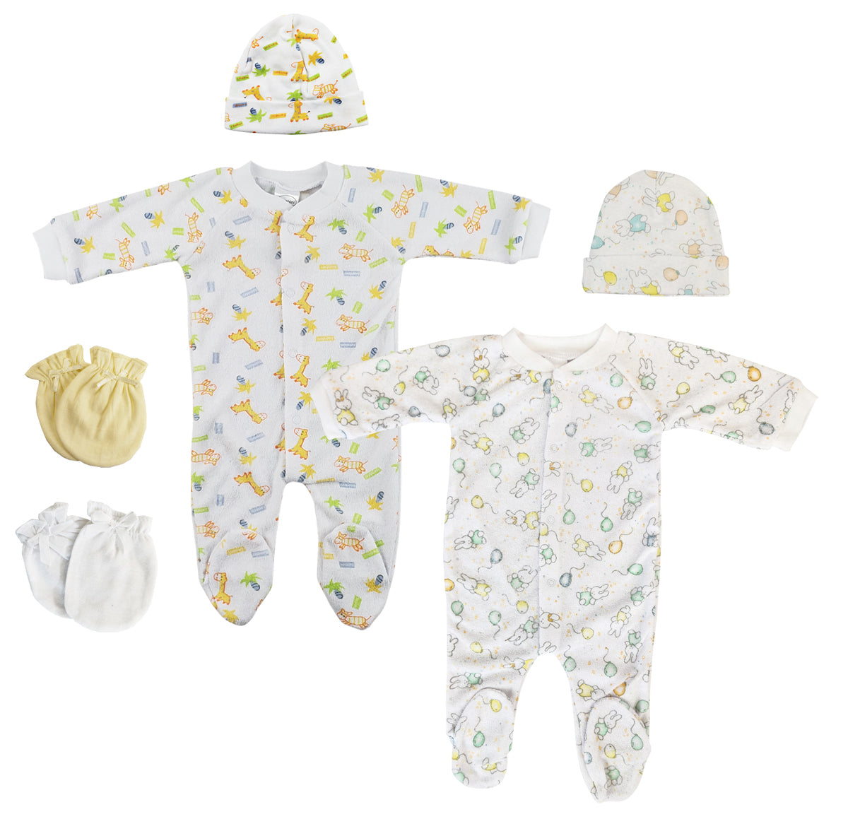 Unisex Closed-toe Sleep & Play with Caps (Pack of 6 )