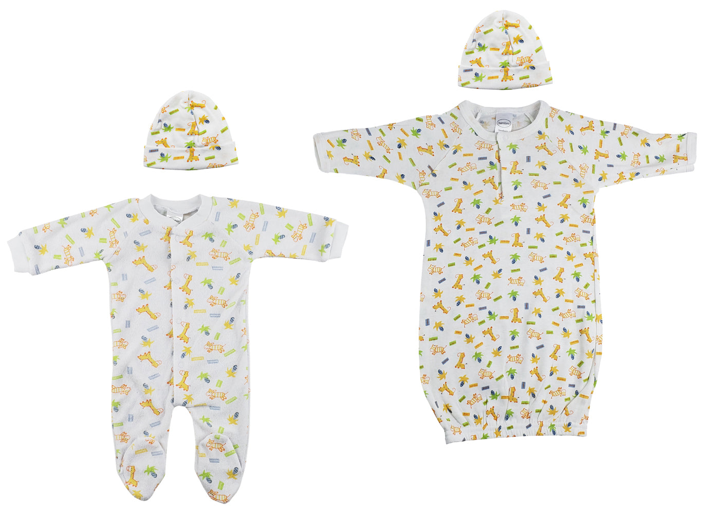 Unisex Closed-toe Sleep & Play with Caps (Pack of 4 )