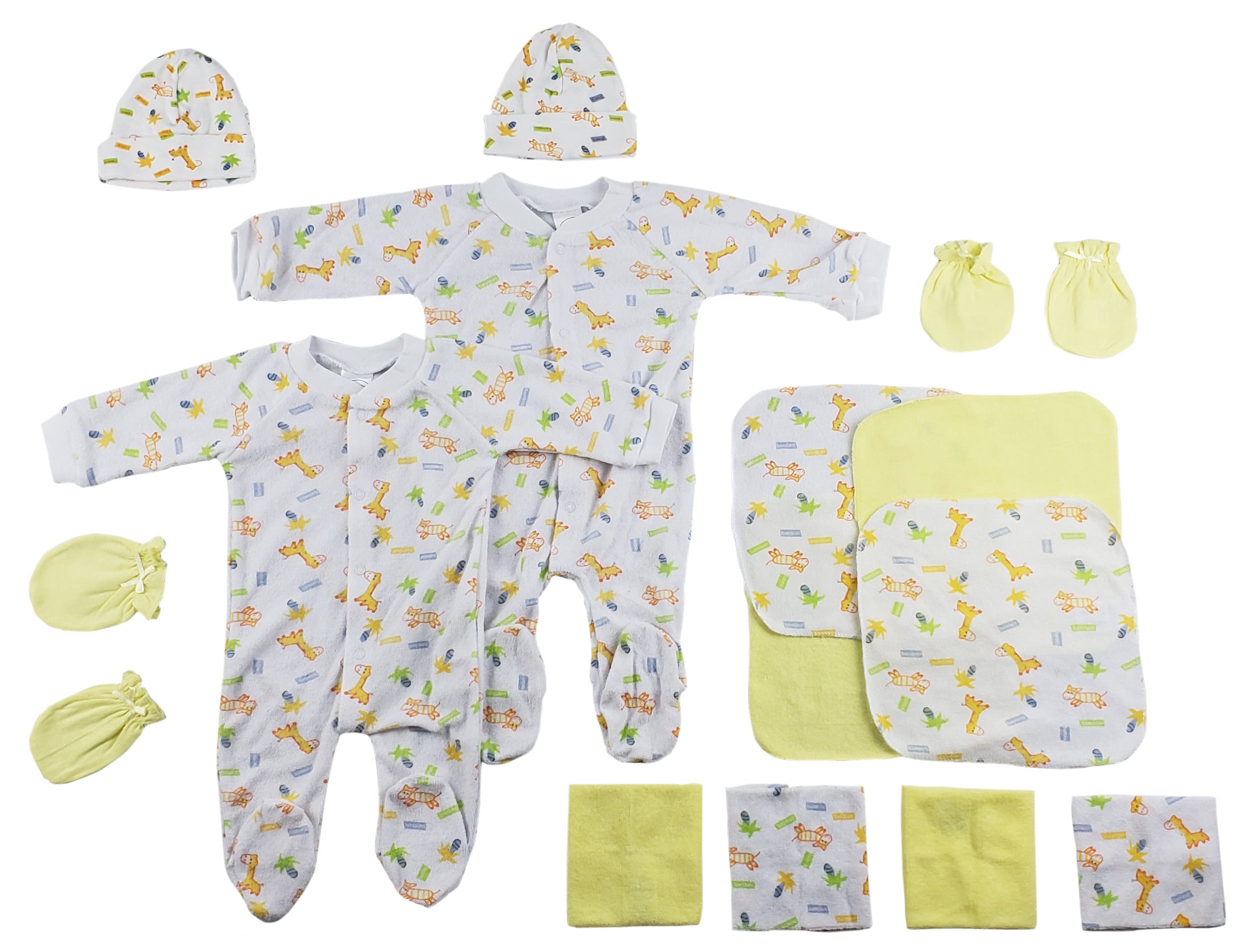 Sleep-n-Plays, Caps, Mittens and Washcloths - 14 pc Set