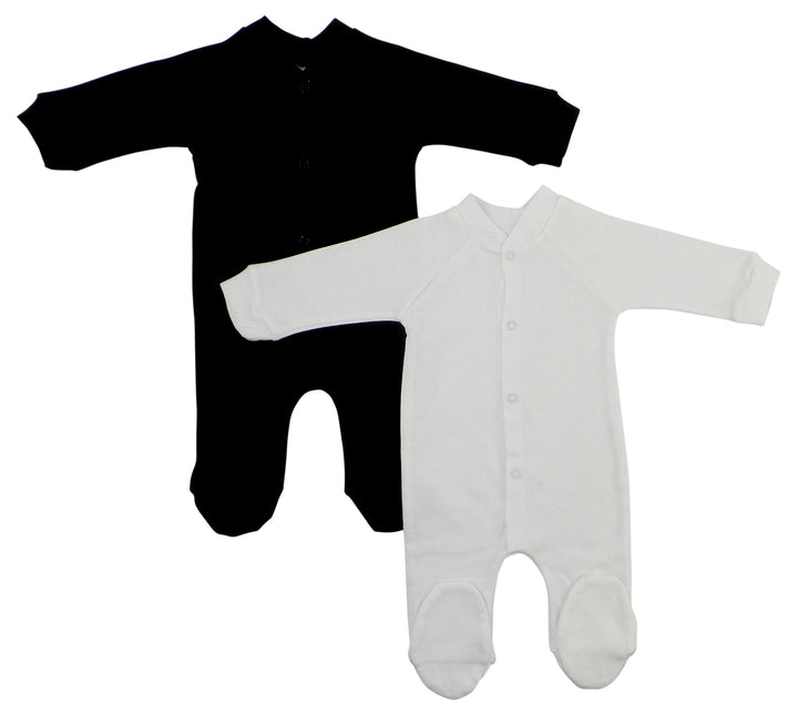 Interlock Black and White Closed-toe Sleep & Play (Pack of 2)