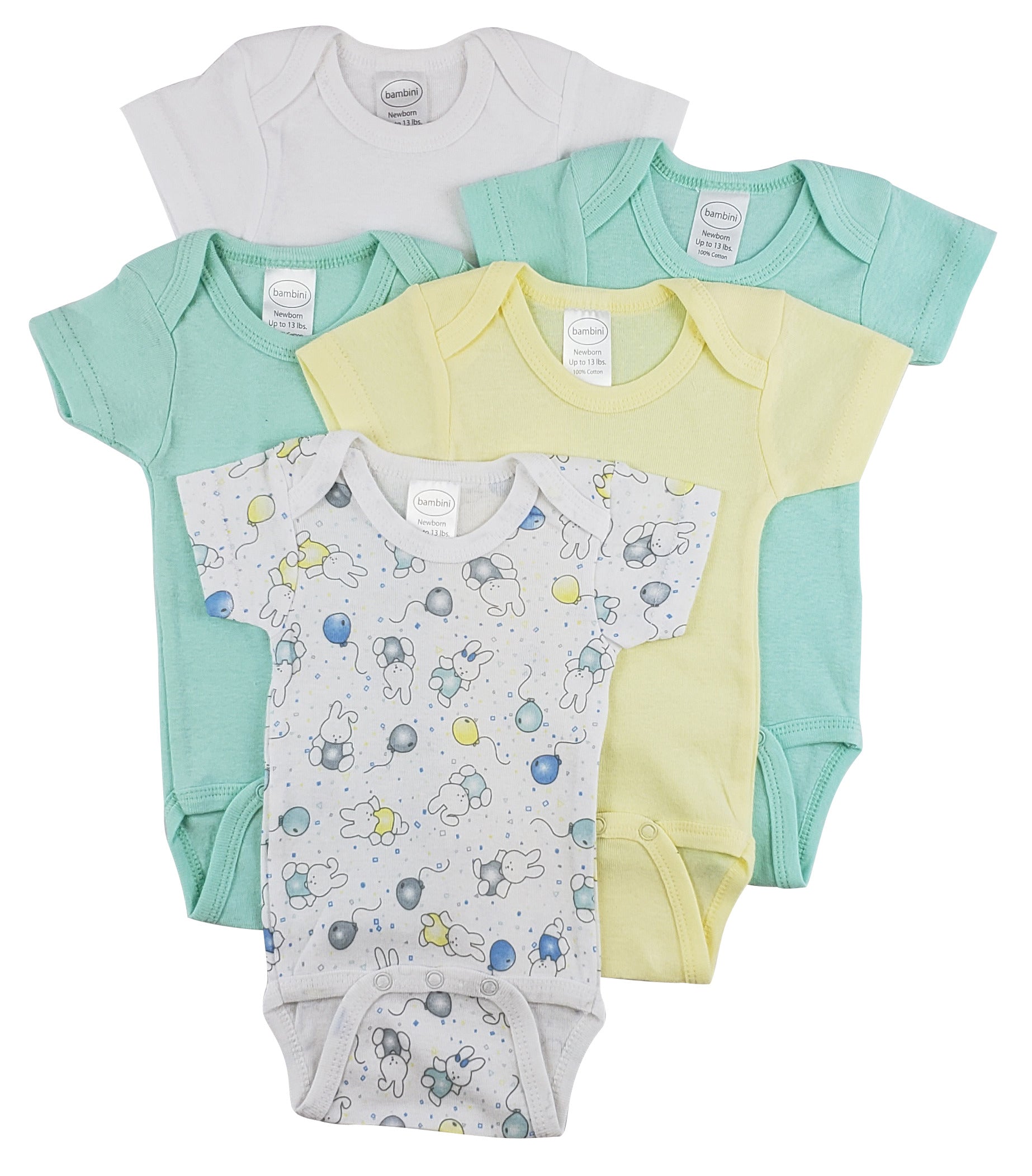 Short Sleeve One Piece 5 Pack