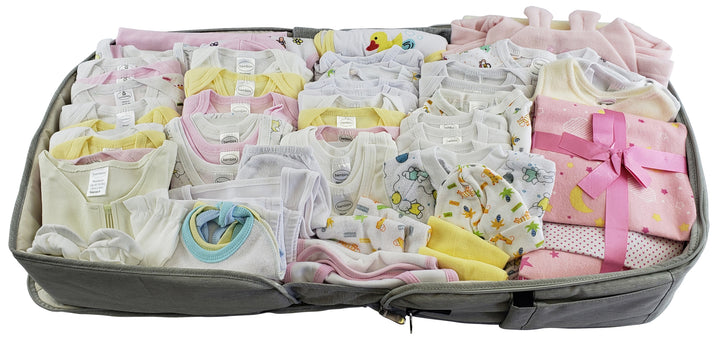 Boys 80 pc Baby Clothing Starter Set with Diaper Bag