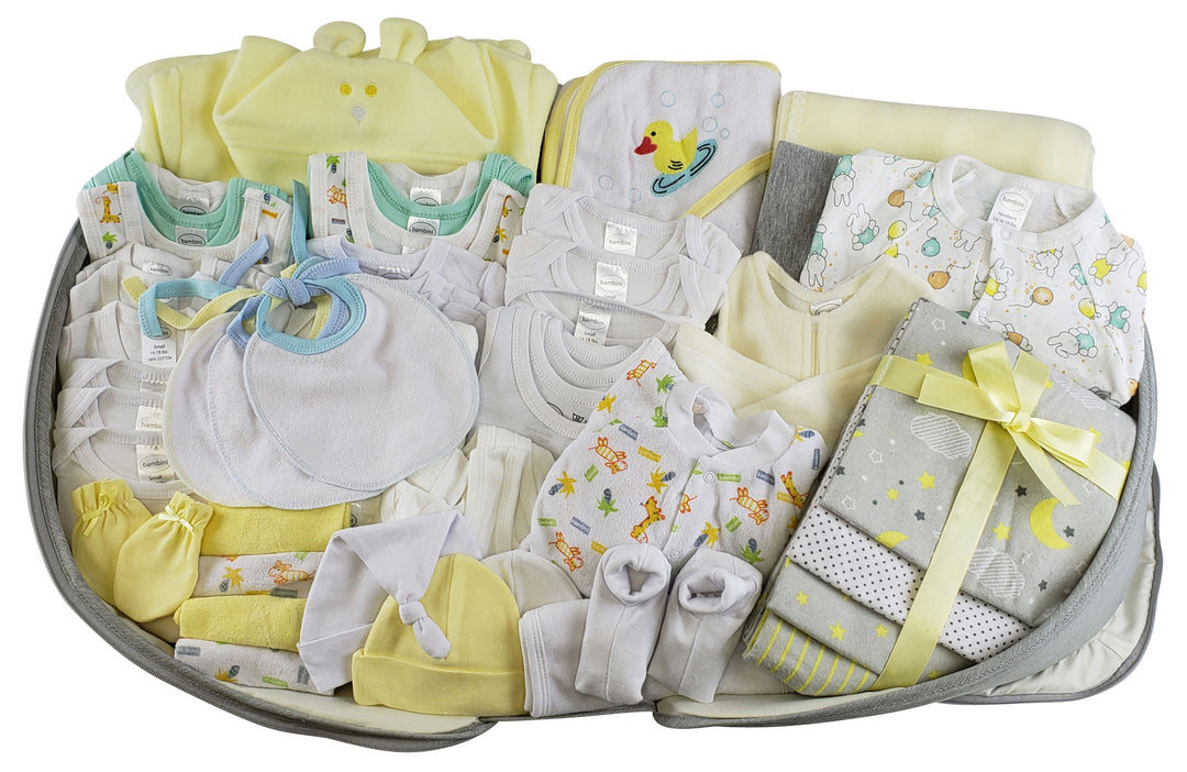 Boys 62 pc Baby Clothing Starter Set with Diaper Bag