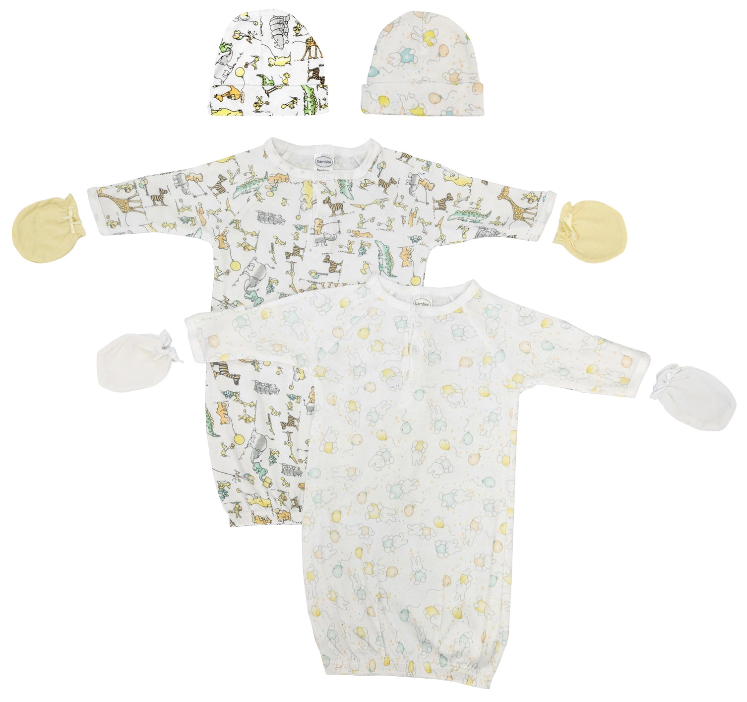 Unisex Newborn Baby 6 Piece Gown Set
