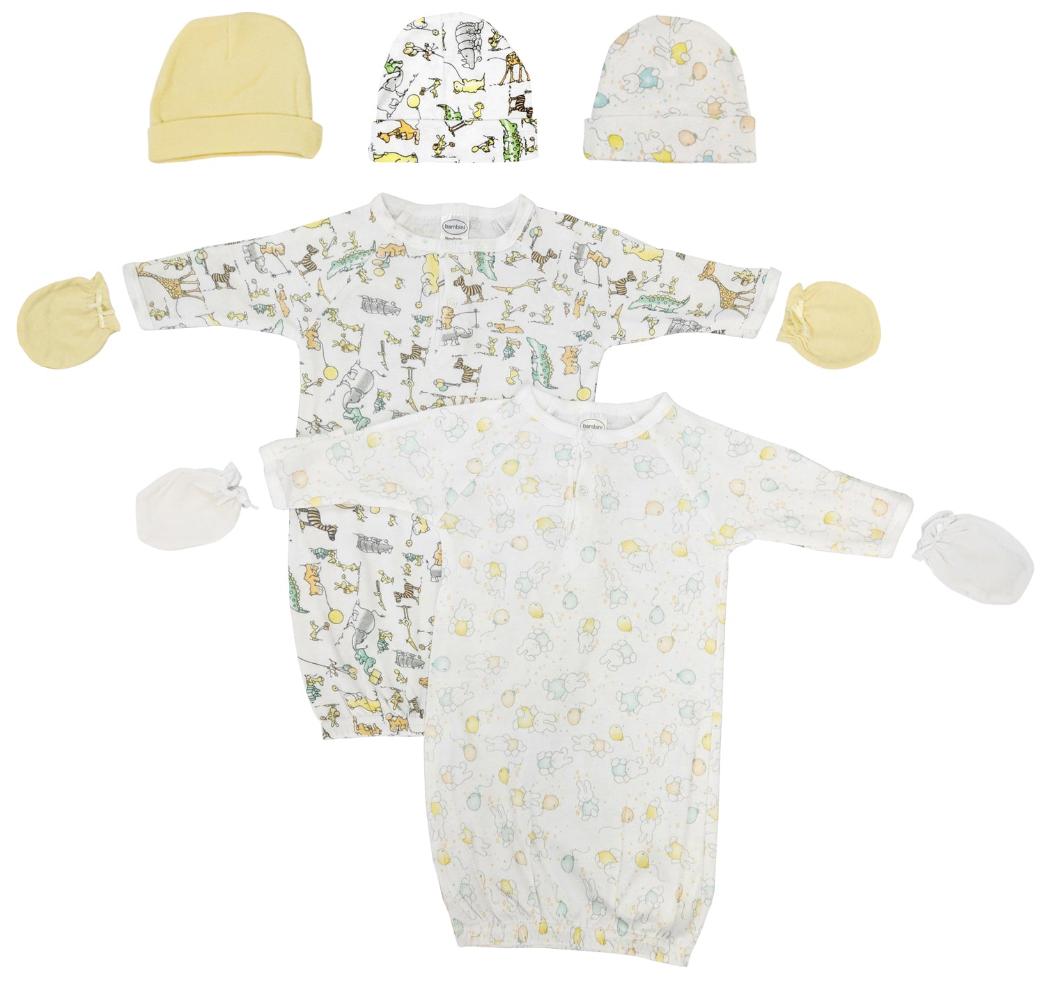 Unisex Newborn Baby 7 Piece Gown Set