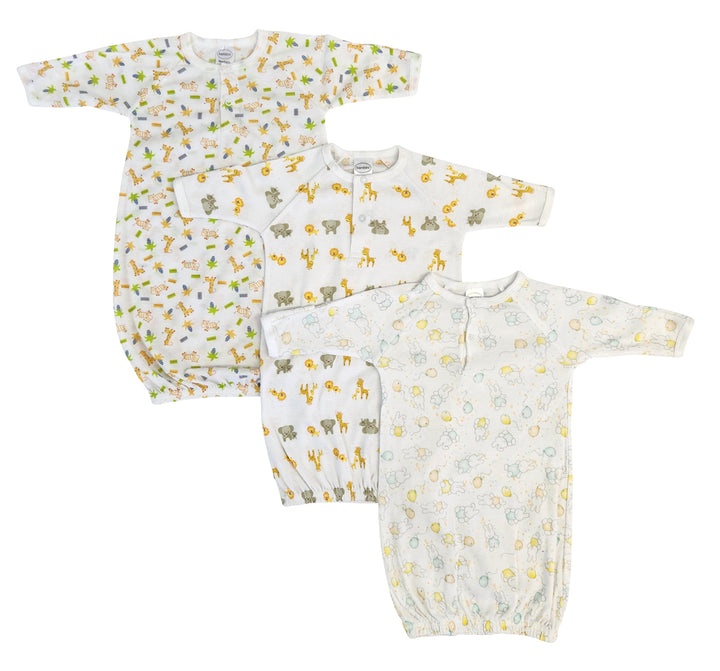 Unisex Newborn Baby 3 Piece Gown Set