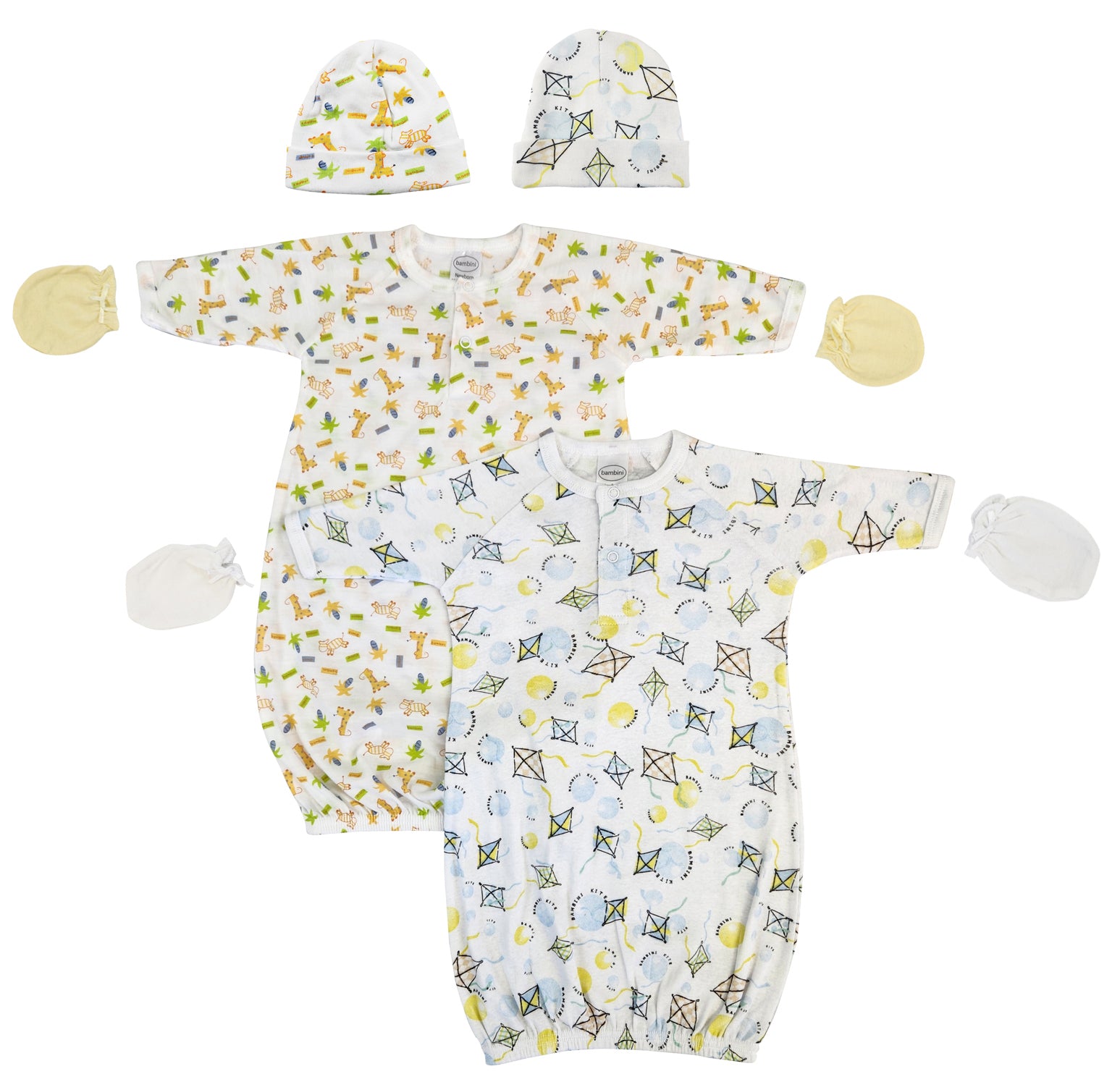 Unisex Newborn Baby 6 Piece Gown Set