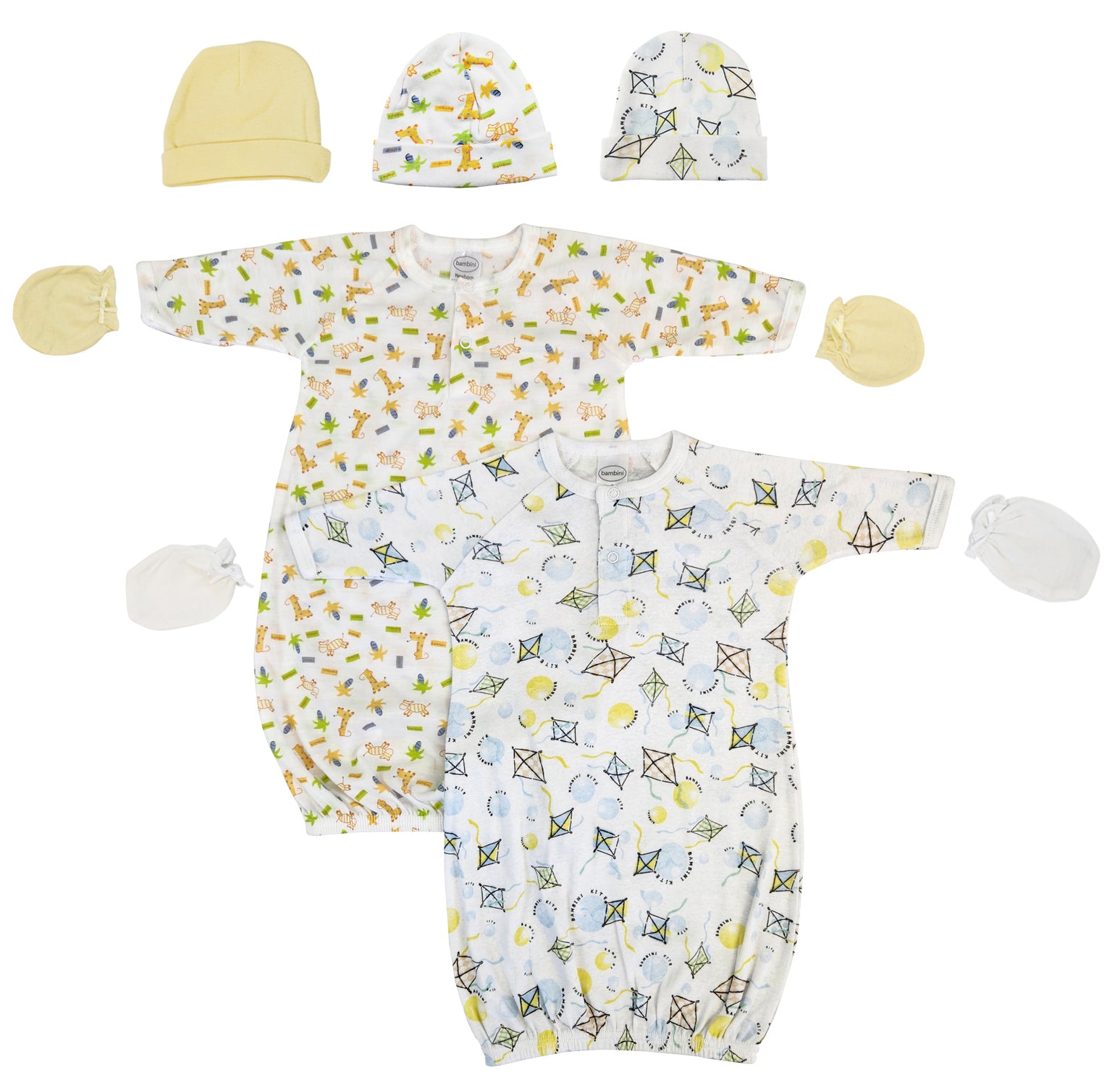 Unisex Newborn Baby 7 Piece Gown Set
