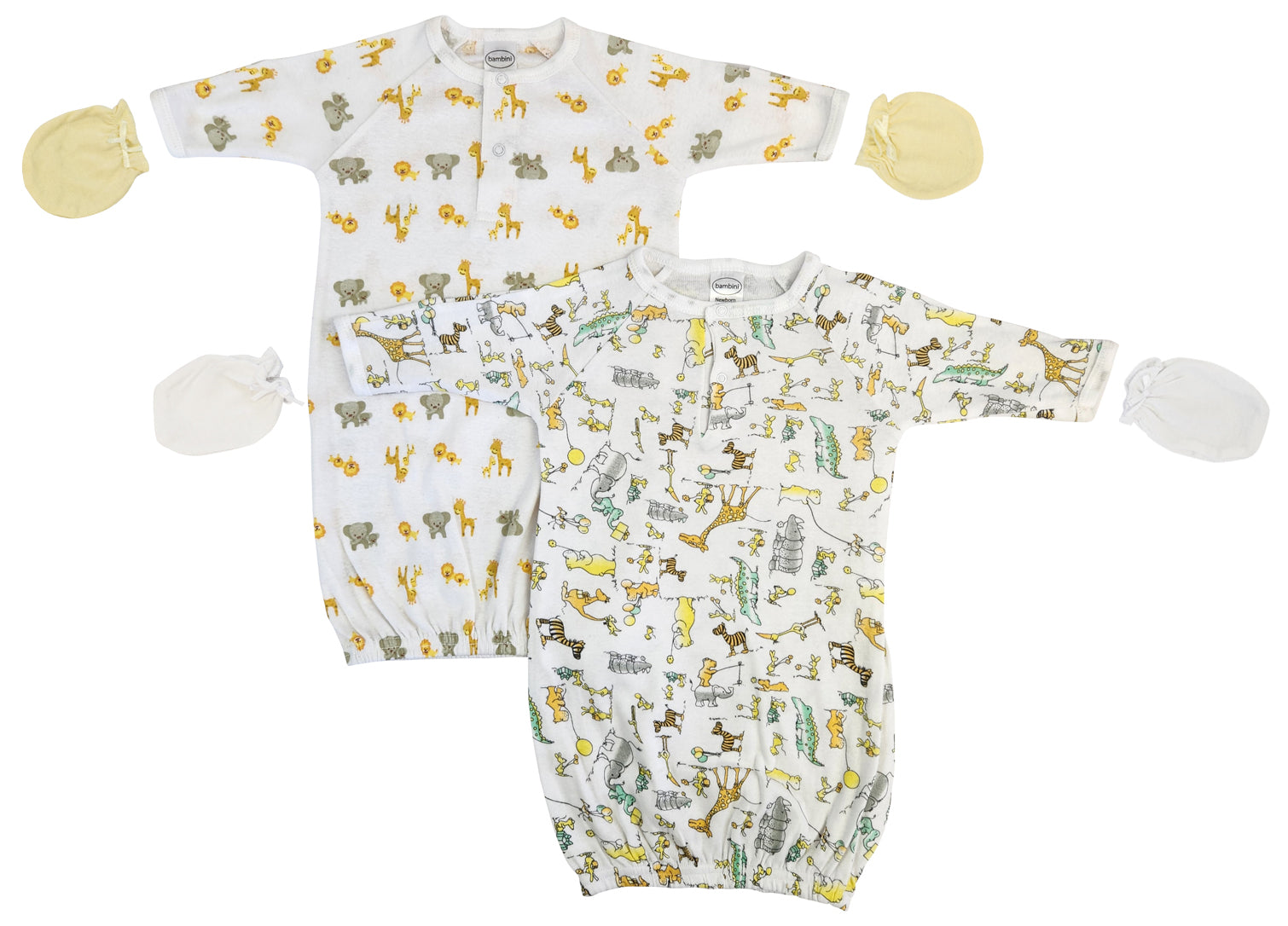 Unisex Newborn Baby 4 Piece Gown Set