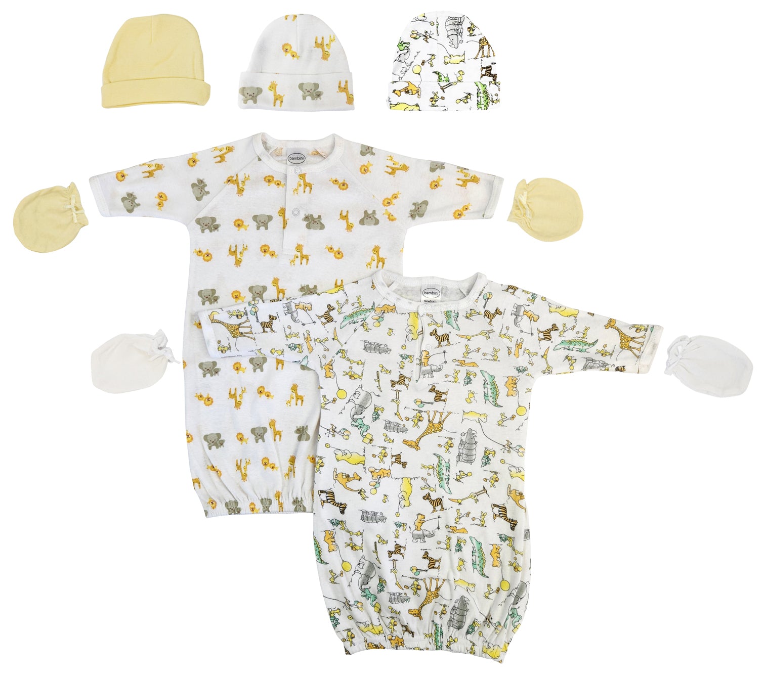 Unisex Newborn Baby 7 Piece Gown Set