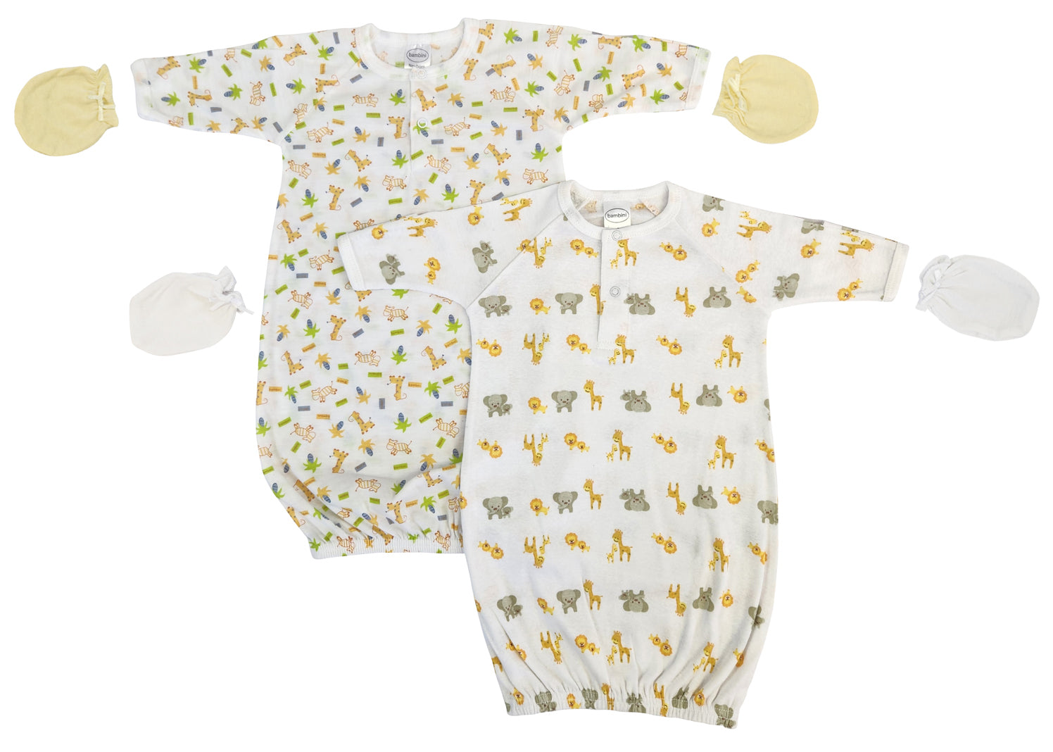 Unisex Newborn Baby 4 Piece Gown Set