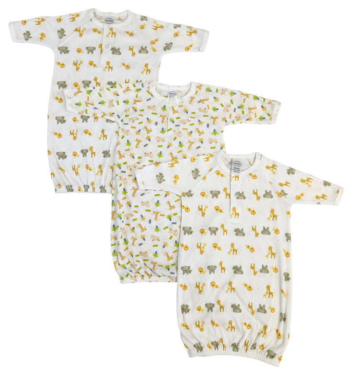 Unisex Newborn Baby 3 Piece Gown Set