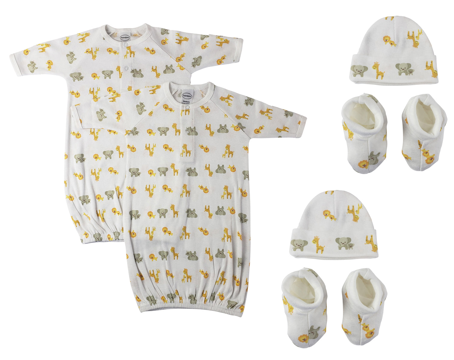 Unisex Newborn Baby 6 Piece Gown Set