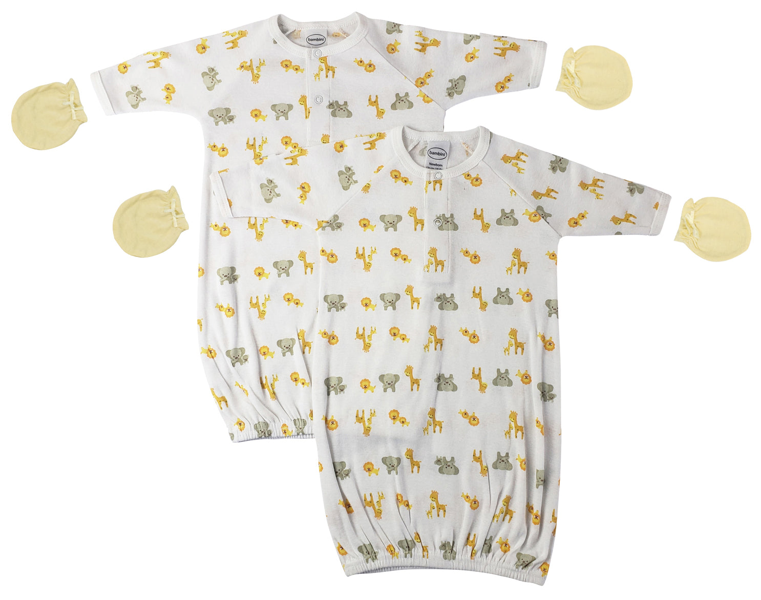 Unisex Newborn Baby 4 Piece Gown Set