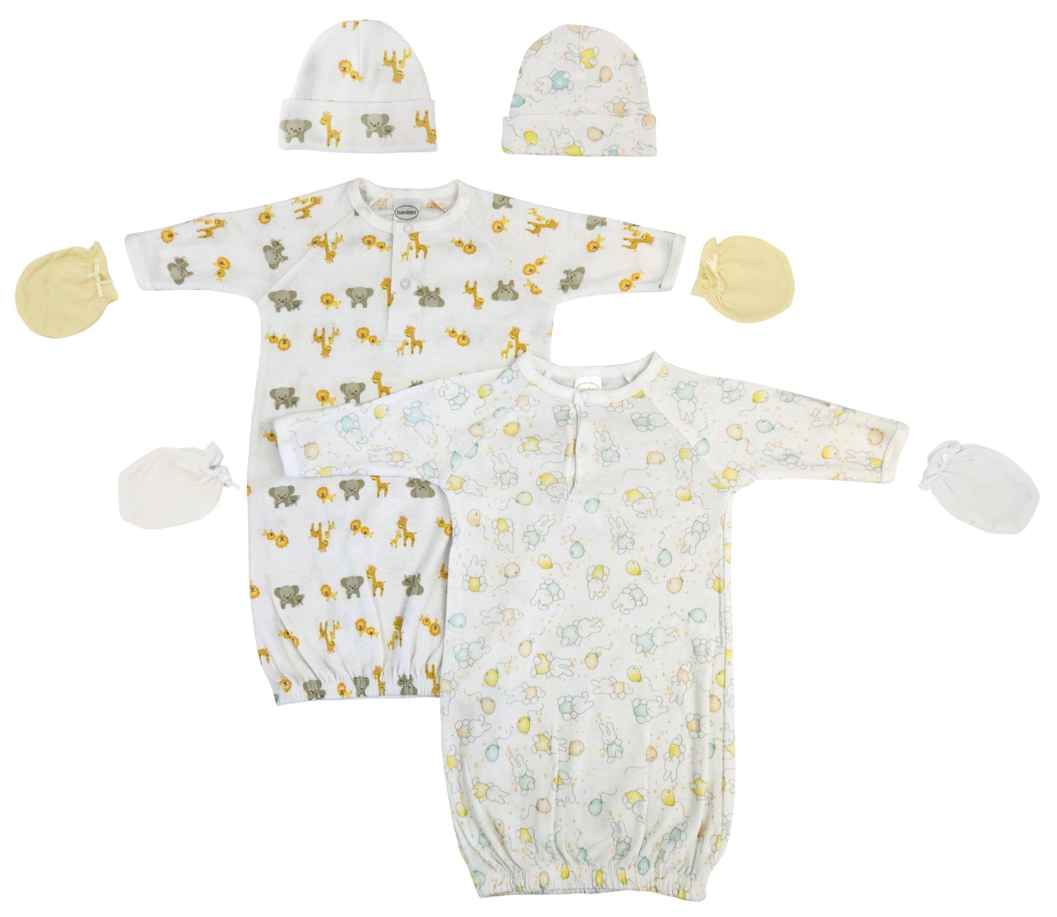 Unisex Newborn Baby 6 Piece Gown Set