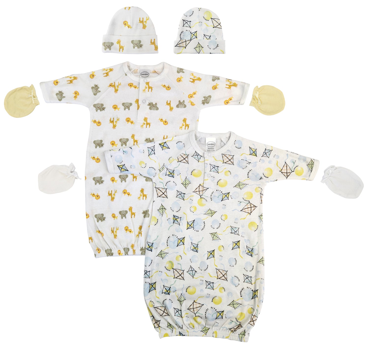 Unisex Newborn Baby 6 Piece Gown Set