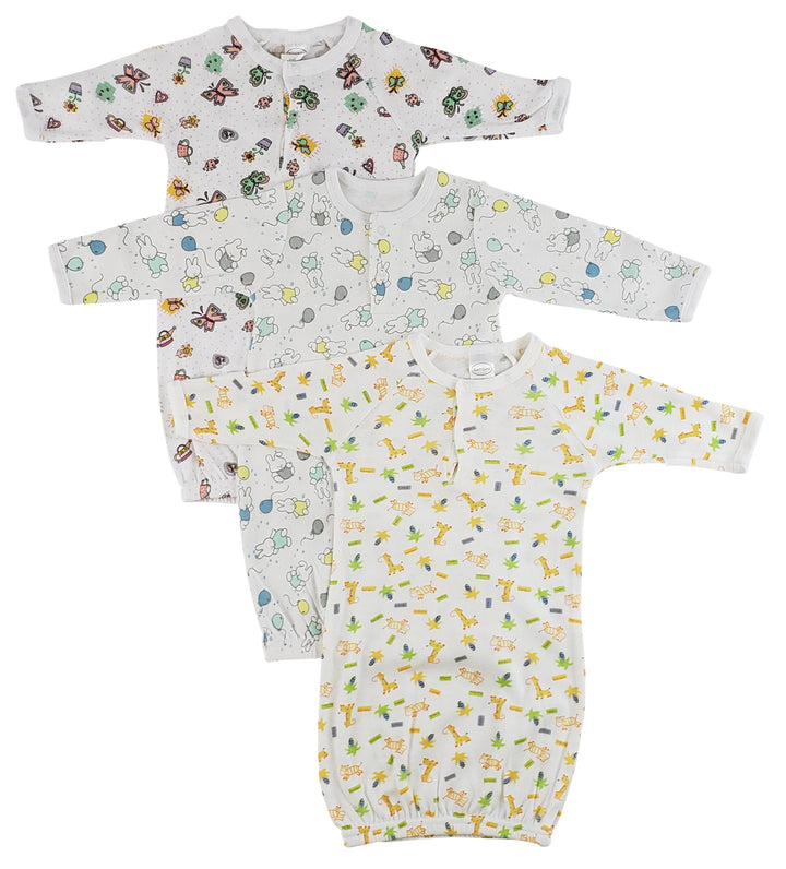 Girls Print Infant Gowns - 3 Pack