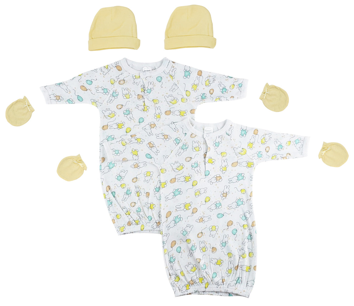 Unisex Newborn Baby 6 Piece Gown Set