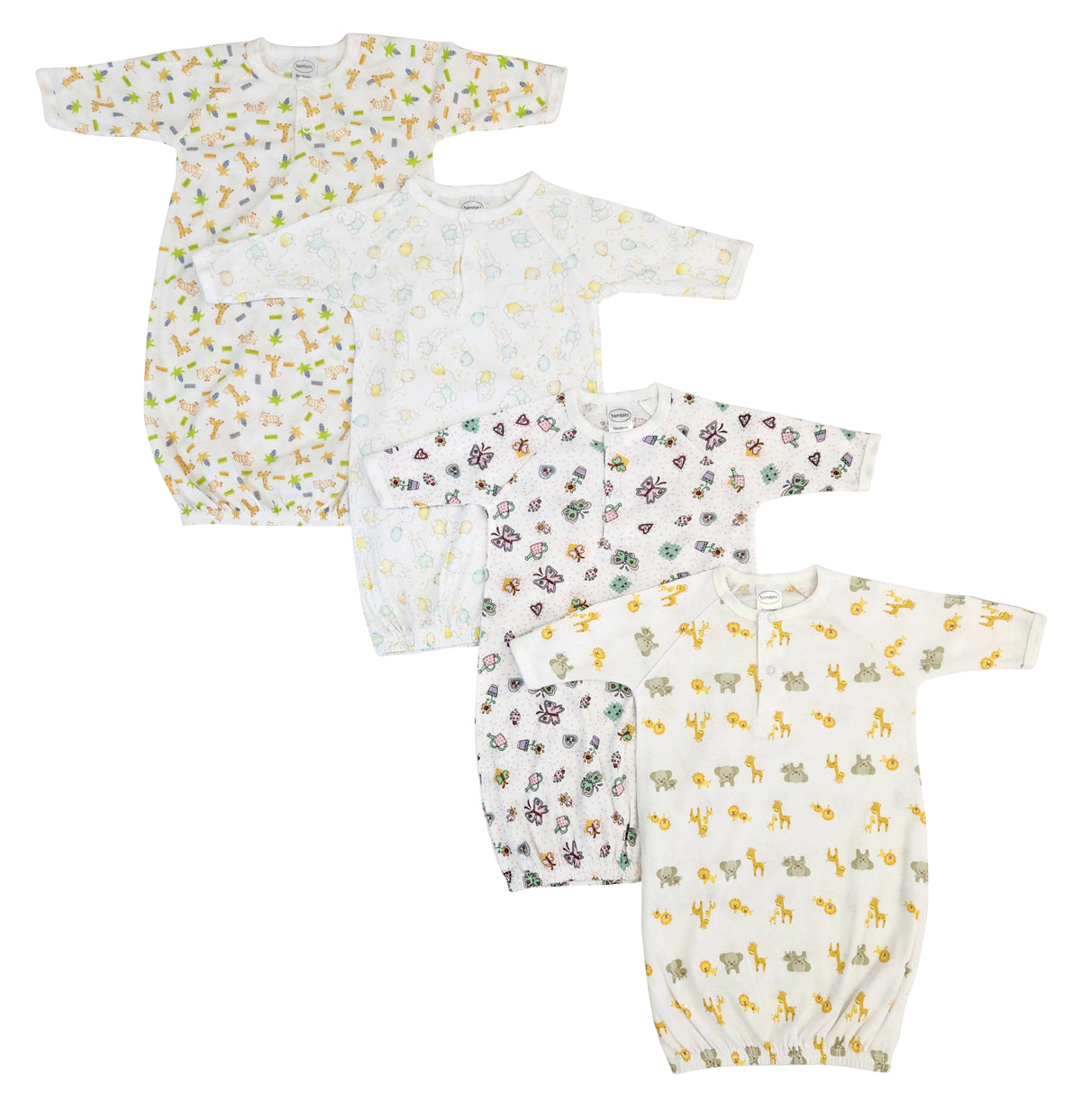 Newborn Baby Girls 4 Piece Gown Set