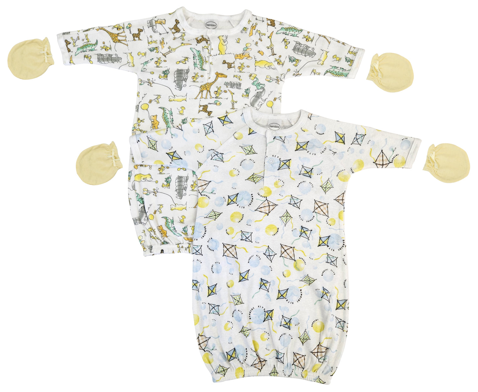 Unisex Newborn Baby 4 Piece Gown Set