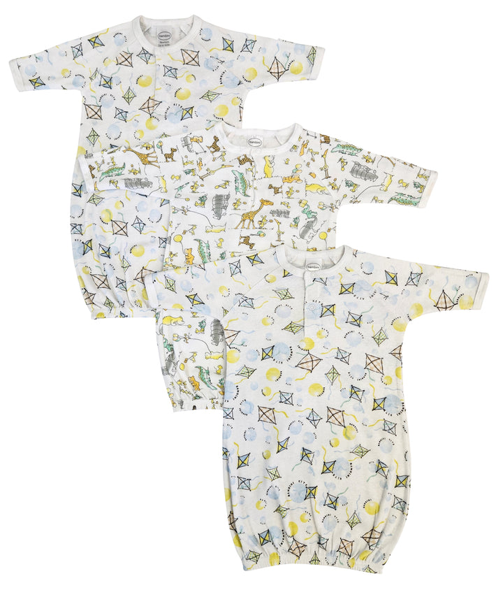 Unisex Newborn Baby 3 Piece Gown Set