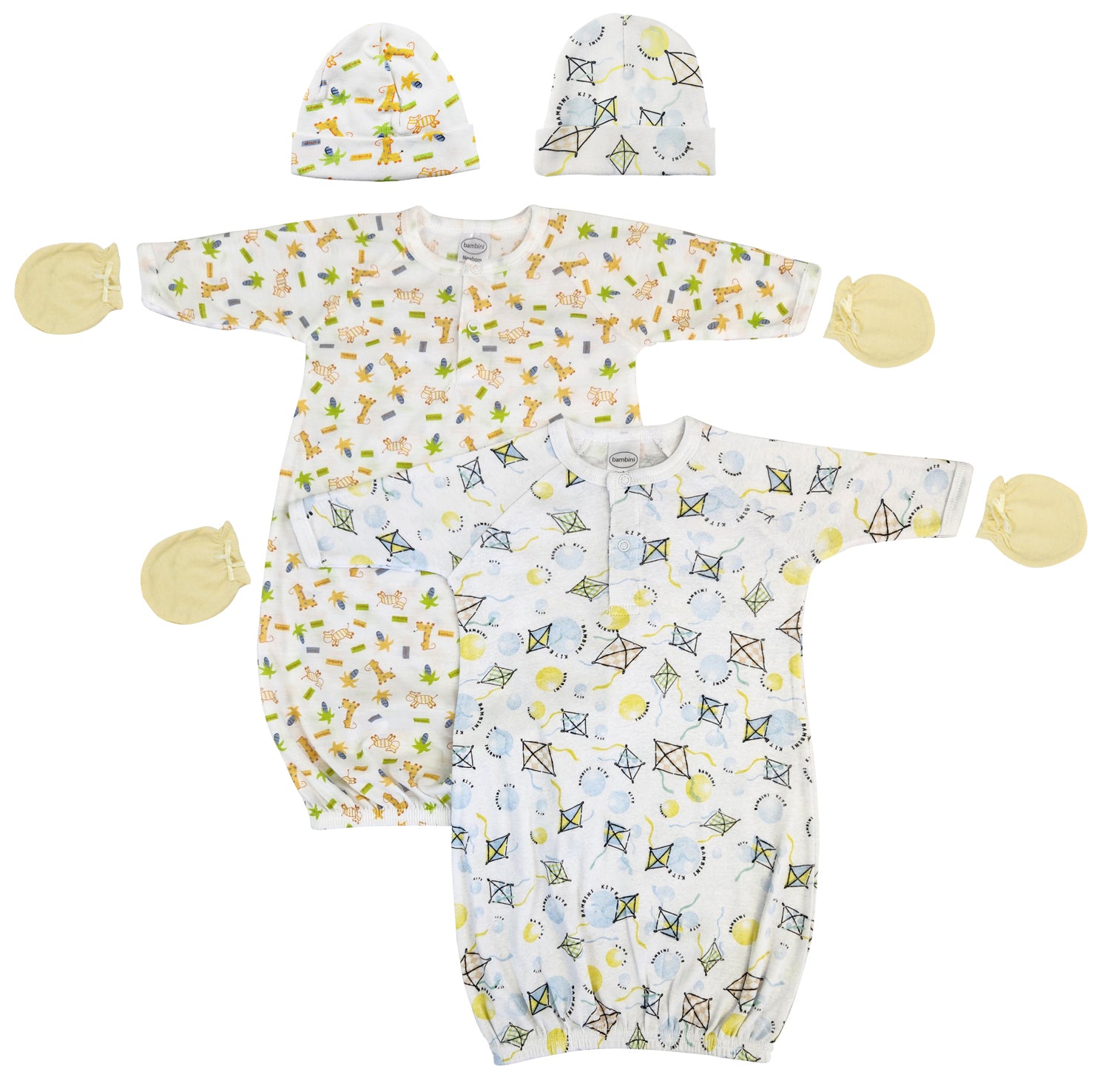 Unisex Newborn Baby 6 Piece Gown Set