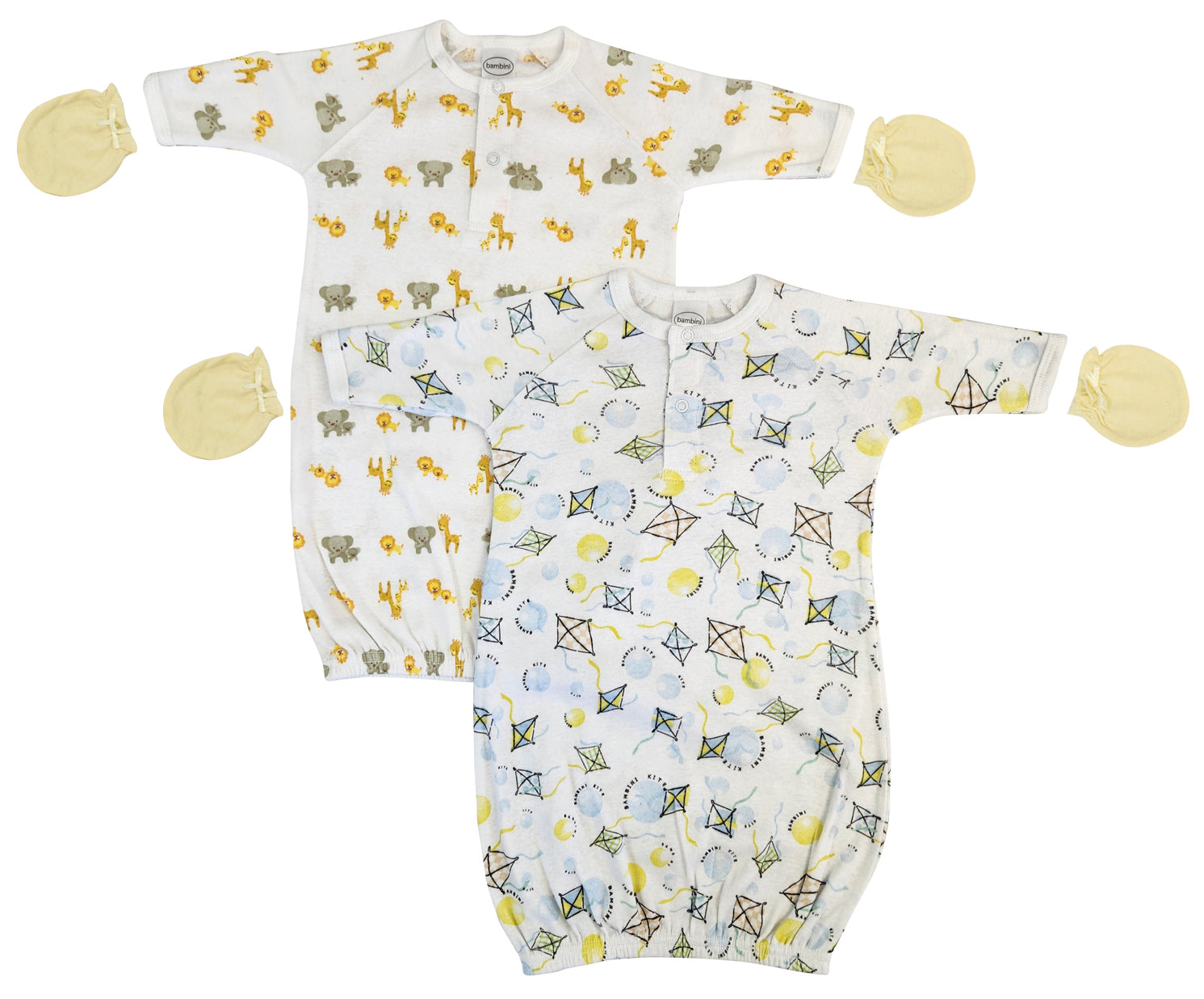 Unisex Newborn Baby 4 Piece Gown Set