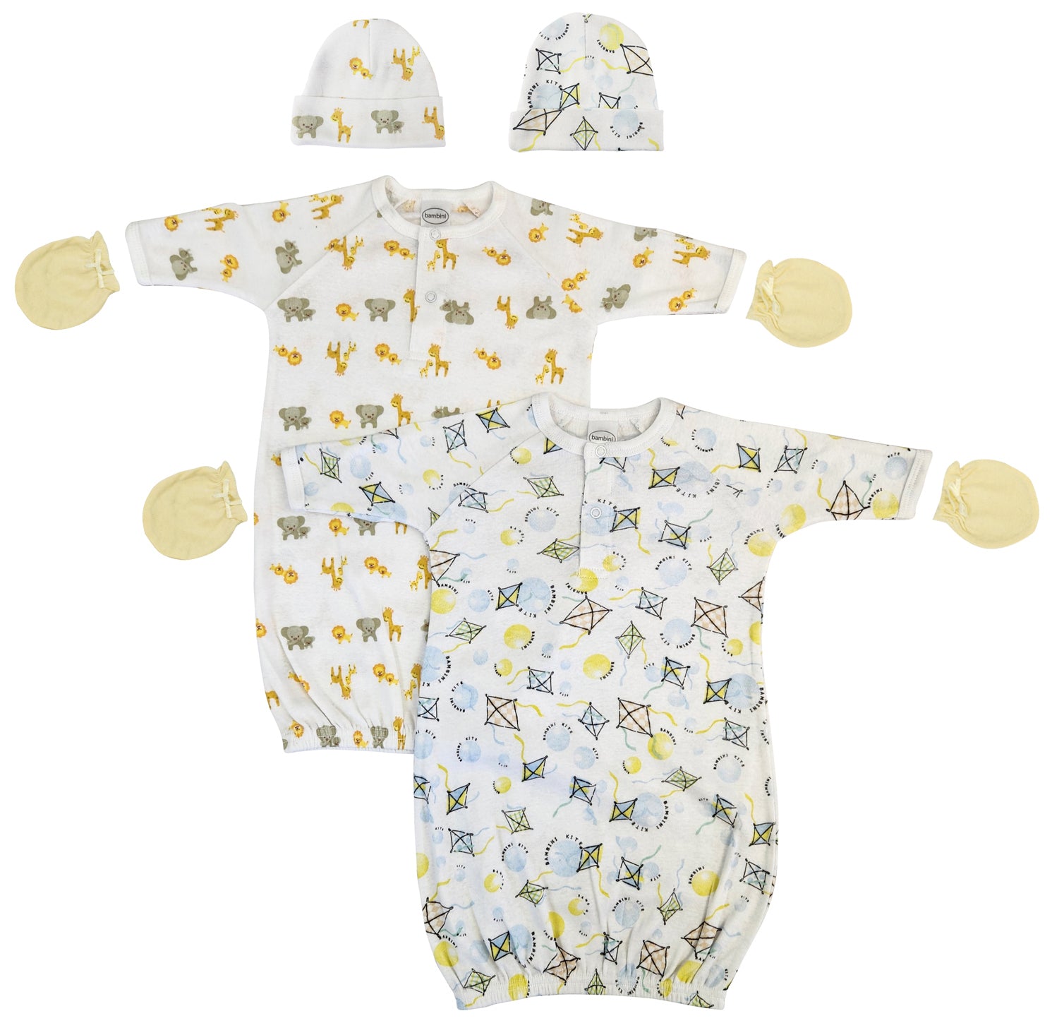 Unisex Newborn Baby 6 Piece Gown Set